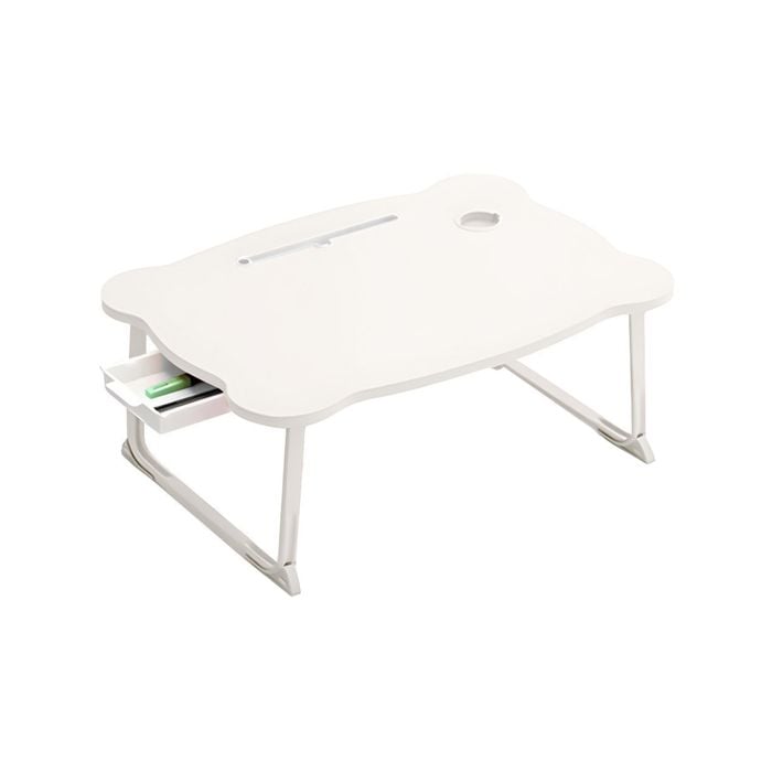 SOGA White Adjustable Folding Bed Table