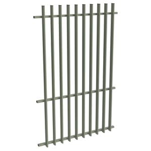 ProtectorAl 0350-1200W x 1800H Pale Eucalypt Aluminium Radiator Pool Fence Panel with Mid Rail