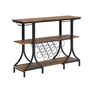IHOMDEC 3-Tier Vintage Wine Rack with 12 Bottle Holder, Brown