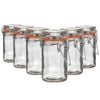 Argon Tableware Glass Storage Jars - 70ml/2.5oz - Set Of 6 - 4 Colour Seals Airtight Kitchen Storage Container Preserving Jar