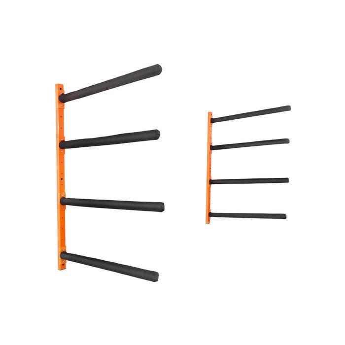 VEVOR Wall Kayak Storage Rack Orange with Adjustable Padded Arms for Outdoor Garage