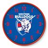 AFL Wall Clock - Western Bulldogs - Plastic - 30cm Diameter - Team Logo