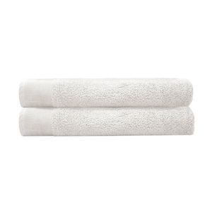2pc Bambury Ultra soft Elvire Bath Sheet 2 Pack Ivory Cotton Woven Home Decor