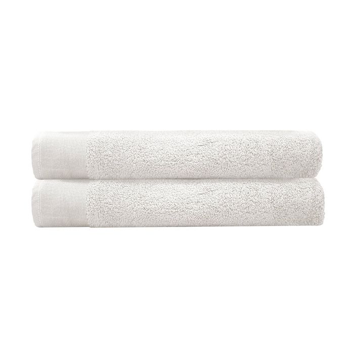 2pc Bambury Ultra soft Elvire Bath Sheet 2 Pack Ivory Cotton Woven Home Decor