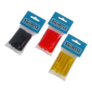 Swimerz Assist Hook Sleeves, 6mm Shrink Tube, Black, Yellow & Red, 50mml. Qty 45.