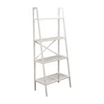 Flexi Storage Living White Bamboo 4 Tier Ladder Shelf - White