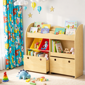 Keezi Kids Bookcase Storage Box Organiser Rack