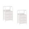 Ufurniture 2xnightstand 3 Fabric Drawers Storage Bedside Table With Shelf For Bedroom Living Room White