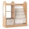 Costway Kid Bookshelf Toy Storage Organizer Montessori Bookcase Natural