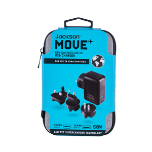 Jackson Move Worldwide 60W USB Adaptor + Carry Case