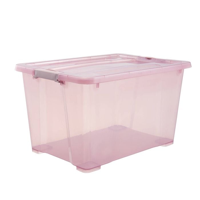 All Set 30L Pink Translucent Modular Storage Container