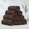 LINENOVA 10 Pack Cotton Face Towels-Chocolate