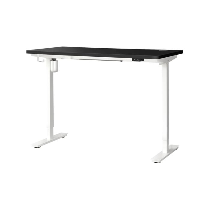 Oikiture Electric Standing Desk Single Motor 140cm Black Tabletop