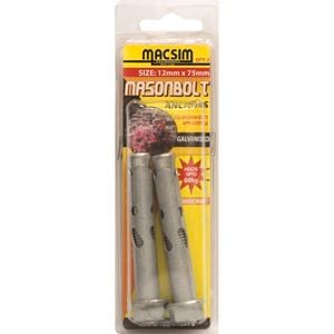 Macsim Fasteners 12 x 75mm Galvanised Sleeve Anchor - 2 Pack