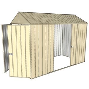 Build-a-Shed 1.5 x 3.0 x 2.3m Double Sliding Side Door Gable Shed - Cream
