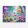 Multicolored Flowers and Trees  Print 100% Australian Made 75 x 50cm  (Stretched)