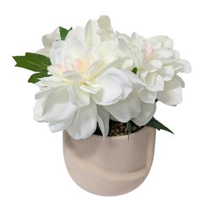 Un-Real 22cm Artificial Flowers in Cream Textured Pot