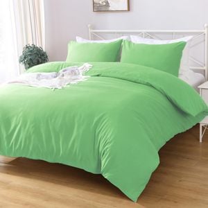 LINENOVA Microfiber Soft 1200TC Quilt Cover Set Green Single