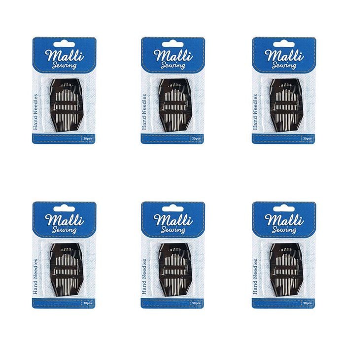 6x 30pc Malli Sewing Metal Sewing/tailoring Hand Needles Silver Assorted Sizes