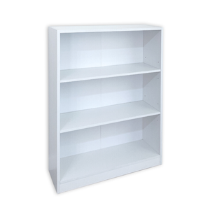 Practa 800mm White 3 Tier Bookcase