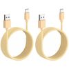 iWill 2 Pack 2m Long Data Transfer Charger Charging USB Type C Cable Cord Bulk Braided Gold Nylon