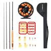 VEVOR Fly Fishing Combo Kit Black with Rod Bag Tackle Box 6 Short-Tail for Travel