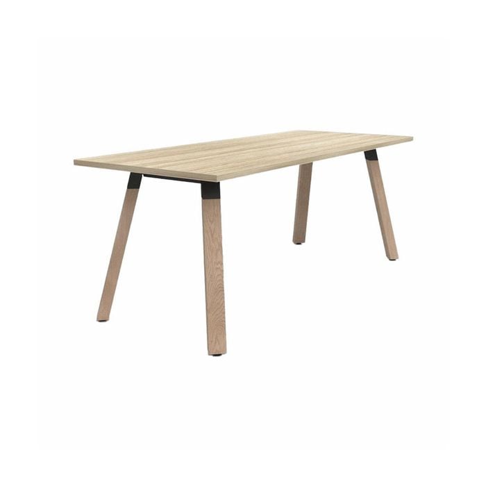 Olg Plantation Boardroom Table 4 Leg Solid Oak Frame New Oak Smooth Top L1800mm X W750mm