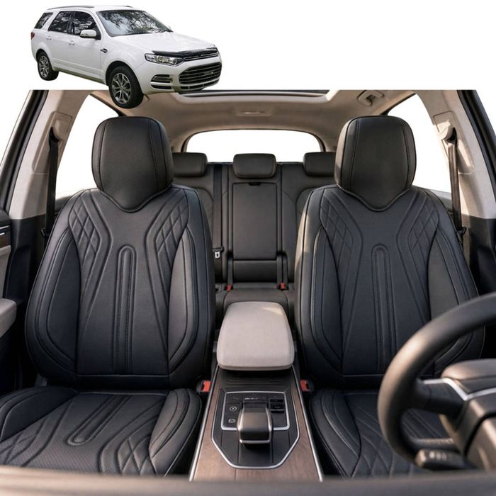Australian Goose Front Seat Covers for Ford Territory 2004 - 2011 (SX, SY) - PU Leather, Black (2pc)