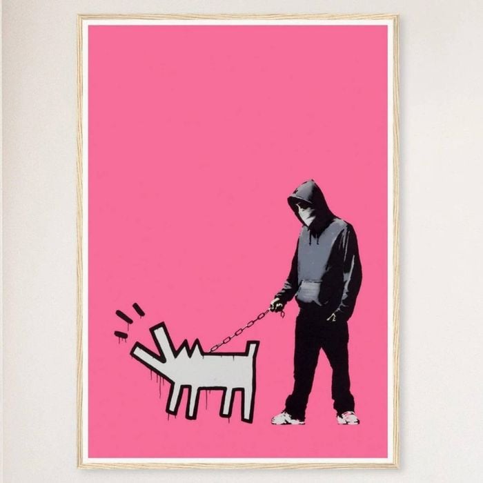 Galrie Banksy Choose Your Weapon Bright Pink Poster Print 2010 - Edgy Art Collection, Wood Frame, A1 60 x 84cm (23 x 33inch)