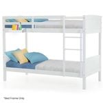 Kingston Slumber Single Bunk Bed Frame Solid Pine Wood Timber, Modular Design, White
