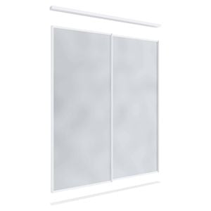 Lugna 2400 x 1201 - 1800mm Mirror Wardrobe Double Sliding Doors