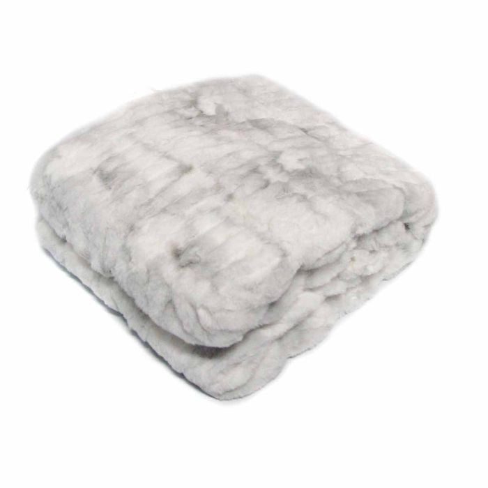 Meadow Soft Faux Fur Throw Rug 127 x 152 cm Arctic Fox