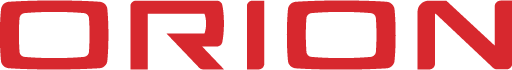 Orion logo in red colourway