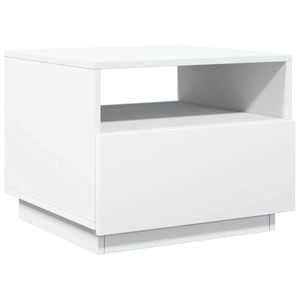 vidaXL Coffee Table with LED Lights Side Sofa Couch Telephone Table White