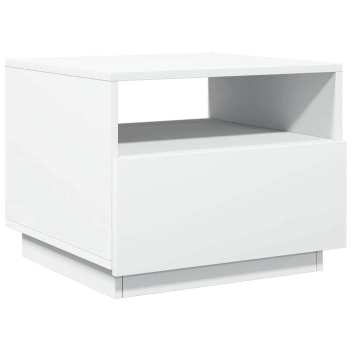 vidaXL Coffee Table with LED Lights Side Sofa Couch Telephone Table White