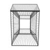 NF Living Grid Life Side Table 40x55cm Metal & Mirror Glass Finish - Black