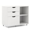 Costway 3 Drawer Mobile Filing Cabinet Rolling File Cabinet Storage Cabinet Home Office White