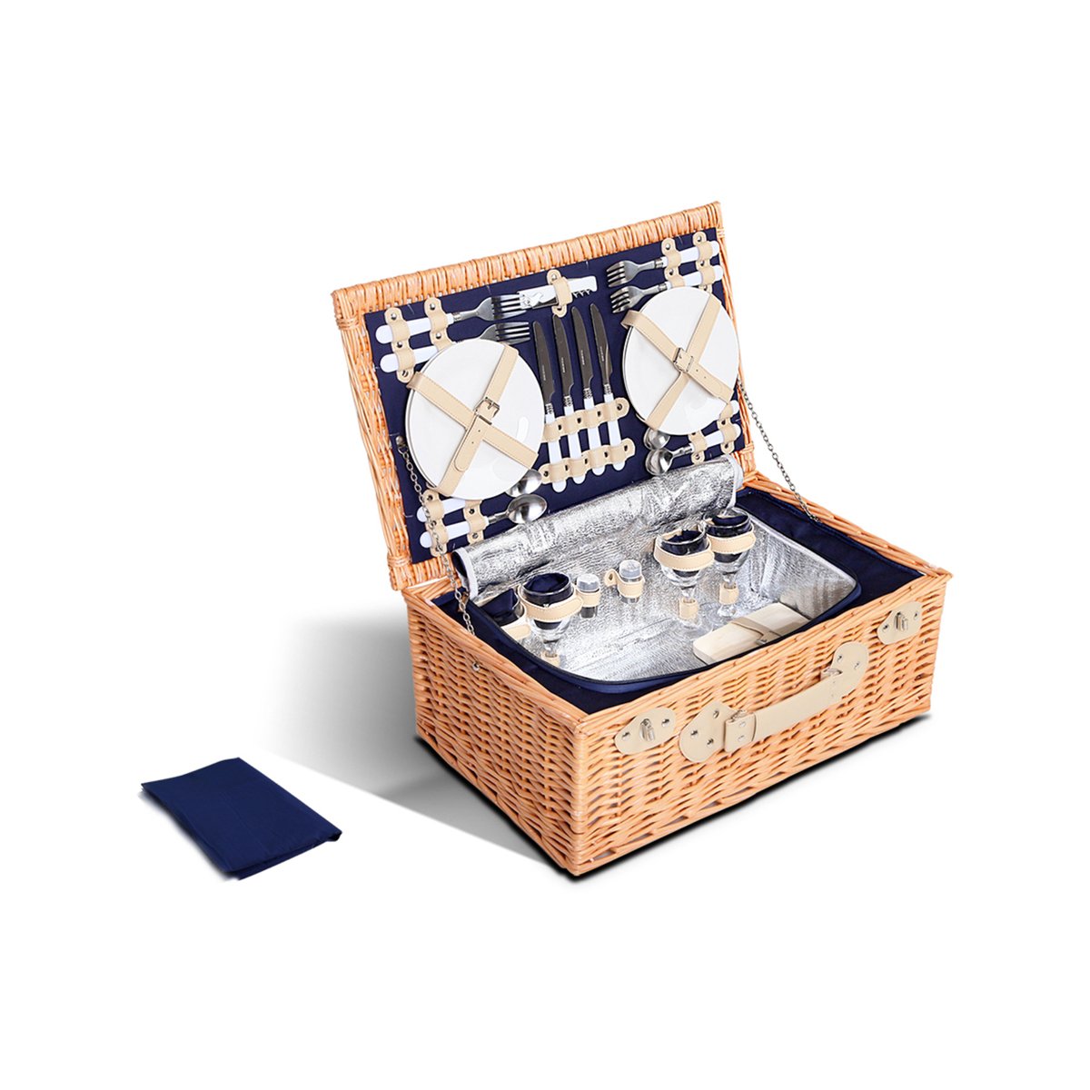 4 person picnic basket with blanket hotsell