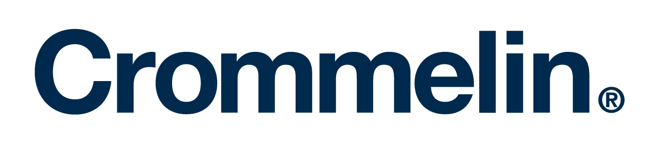 Logo of the Crommelin brand page in the dark blue of the brand