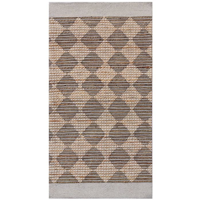 Handwoven Wool & Jute Rug-Tropica 6336-Ivory/Natural-80x150cm