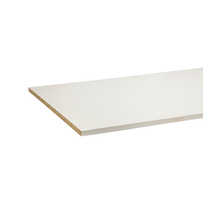 CUSTOMpine 2400 x 595 x 16mm Carcass Shelving E1L White Standard Particleboard