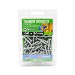 Zenith 10G x 30mm Galvanised Type 17 Countersunk Head Timber Screws - 50 Pack