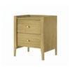 Cosmoliving Light Oak Bedside Table With Gallery Top - Scandi Bedroom Storage