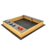 Costway Kids Wooden Sandpit Garden Bed with Kitchen Playset Natural