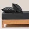 Dreamaker 250tc Cotton & Recycled Polyester Blend Fitted Sheet Set Charcoal Double Bed