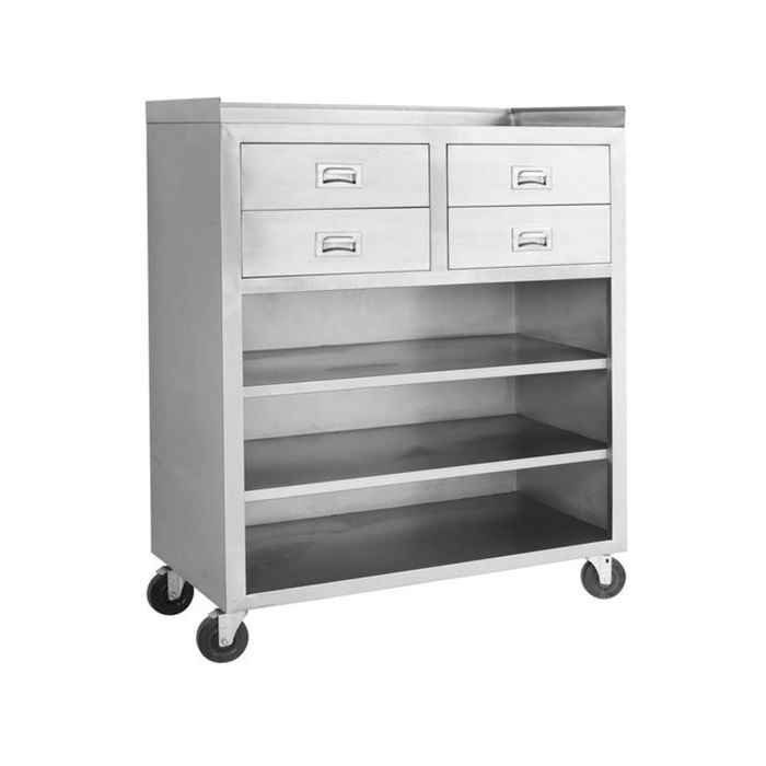 Modular Systems Mobile Cabinet With 4 Drawers And 3 Shelves - 1160mm W x 540mm D x 1400mm H