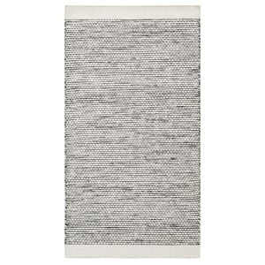 Handwoven Boondi Wool Rug-Ivory/Black-60x90cm