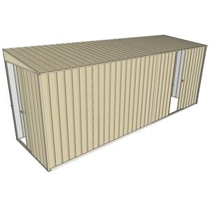 Build-a-Shed 1.5 x 5.2 x 2m Sliding Door Tunnel Shed with Sliding Side Door - Cream