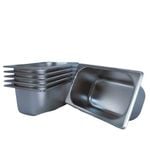 LCE Gastronorm GN Pan Quarter Size 1/4 GN Pans 100mm (Pack of 6)