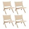Levede 4pc Chair - Natural Wood Colour